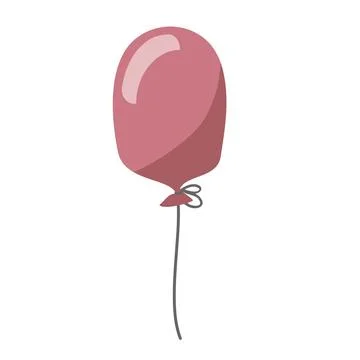 Pink balloon in a flat style. Vector illustration Illustrazione stock