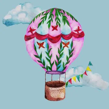 A pink balloon Stock Illustration