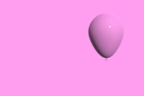 Pink balloon on a pink background with copy space. Banner, holiday greeting card Stock Illustration