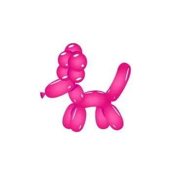 Pink Balloon Poodle Stock Illustration