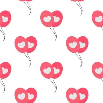 Pink balloon seamless pattern Stock Illustration