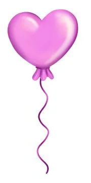 Pink balloon in the shape of a heart Stock Illustration