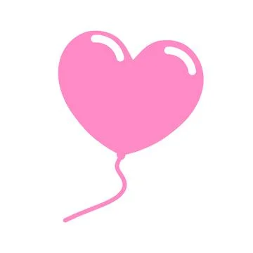 Pink balloon in the shape of a heart Stock Illustration