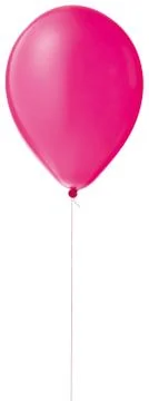 Pink balloon with string on a white background with clipping path Stock Photos