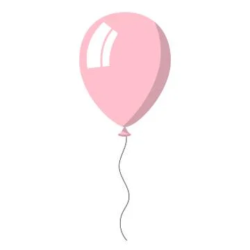 Pink balloon on white background Stock Illustration