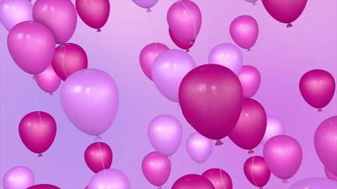 Pink balloons background 3D on a seamless loop Stock Footage 275924752