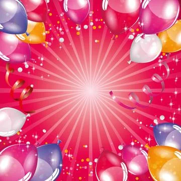 Pink balloons background Stock Illustration