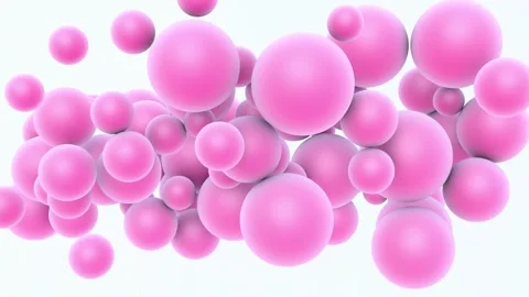Pink balloons fly up, on a white background. 3D animation. Festive background Stock Footage 204775927
