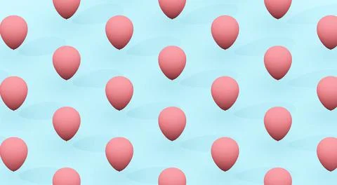 Pink balloons pattern Stock Illustration