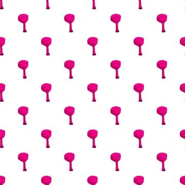 Pink balloons repeating pattern on white background Stock Illustration
