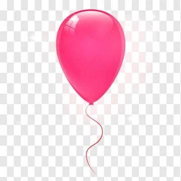 Pink balloons on a transparent background. . Vector illustration Stock Illustration