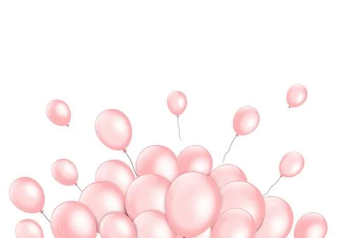 Pink balloons on white background Stock Illustration