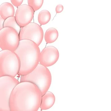 Pink balloons on white background Stock Illustration