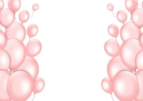 Pink balloons on white background Stock Illustration
