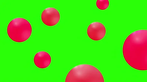 Pink balls floating, green screen Stock Footage 166442038