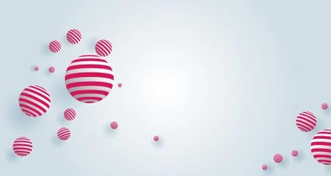 Pink balls on white background Stock Illustration