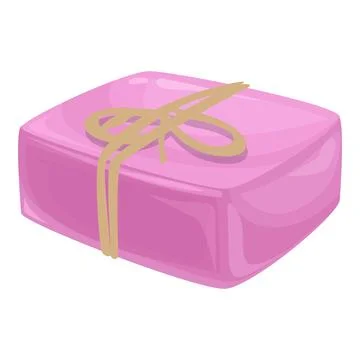 Pink bar of soap tied with string for gift giving 스톡 일러스트