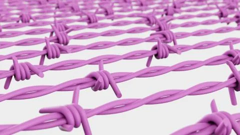 Pink Barbed Wire Array Stock Illustration