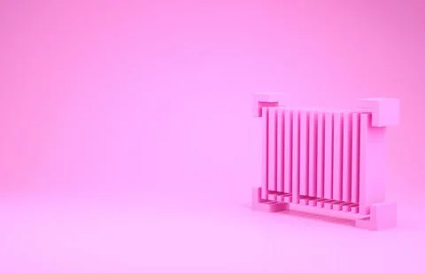 Pink Barcode icon isolated on pink background. Minimalism concept. 3d illustr Illustrazione stock