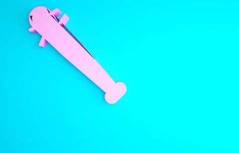 Pink Baseball bat with nails icon isolated on blue background. Violent weapon Ilustración de archivo