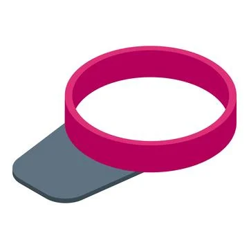 Pink baseball cap lying on surface isometric icon Stock Illustration