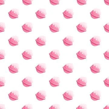 Pink bath bomb seamless pattern creating spa background Stock Illustration