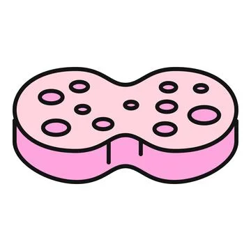 Pink bath sponge cleaning personal hygiene tool Stock Illustration