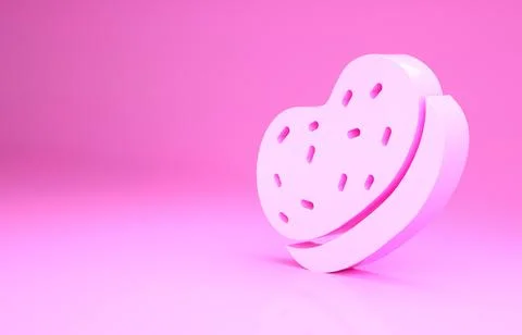 Pink Bath sponge icon isolated on pink background. Sauna sponge. Minimalism Stock Illustration