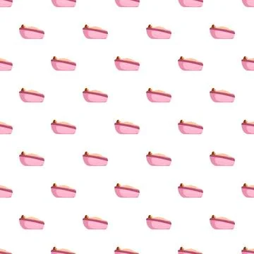 Pink bathtub with bubbles repeating pattern design Stock Illustration
