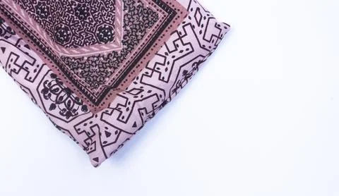 Pink Batik Drawstring Pouch Corner Detail Stock Photos