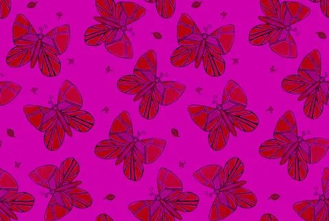 Pink batterfly seamless pattern for fabric, clothes Stock Photos