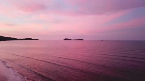 Pink beach aerial Stock Footage 142246711