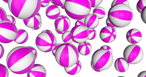 Pink Beach Balls falling slow motion animation Stock Footage 238421472