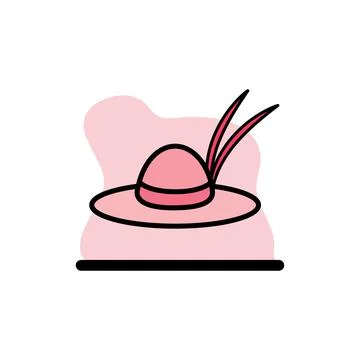 Pink Beach Hat Icon Vector Conceptual Design Illustration Stock Illustration