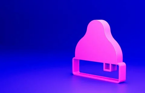 Pink Beanie hat icon isolated on blue background. Minimalism concept. 3D render Stock Illustration
