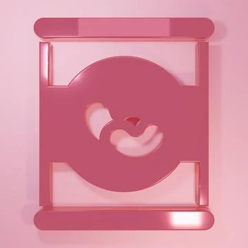 Pink Beans in can icon isolated on pink background. Minimalism concept. 3D .. Stock Illustration