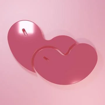 Pink Beans icon isolated on pink background. Minimalism concept. 3D render .. Stock Illustration
