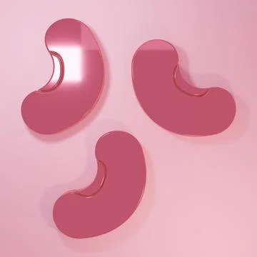 Pink Beans icon isolated on pink background. Minimalism concept. 3D render .. Stock Illustration