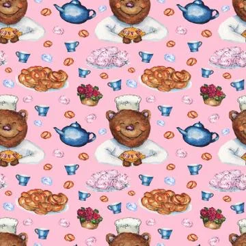 Pink bear Stock Illustration