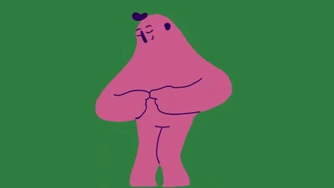 Pink bear standing in front of on isolated on green screen background Stock Footage 336855389