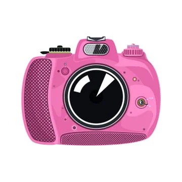 Pink beautiful cute camera 스톡 일러스트