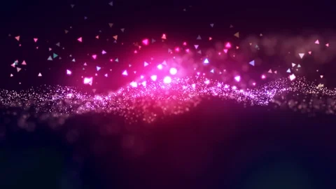 Pink beautiful floating particles with triangle shapes in 4K. Seamless loop. Stock Footage 102174959