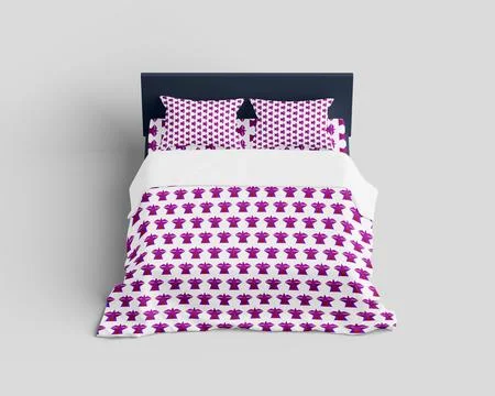 Pink Bed Designs with Patterns and Solid Color Backgrounds Stock Photos