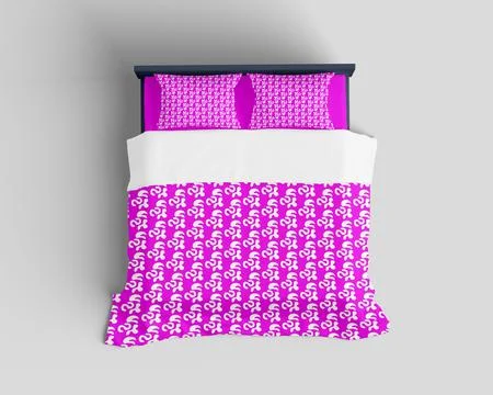 Pink Bed Designs with Patterns and Solid Color Backgrounds Stock Photos