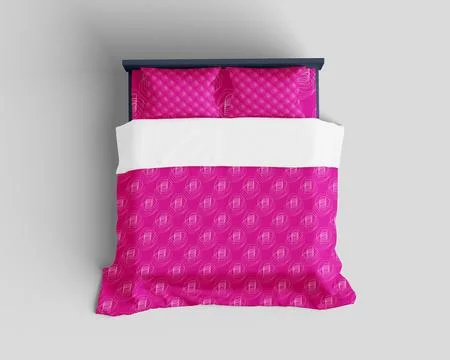 Pink Bed Designs with Patterns and Solid Color Backgrounds Stock Photos