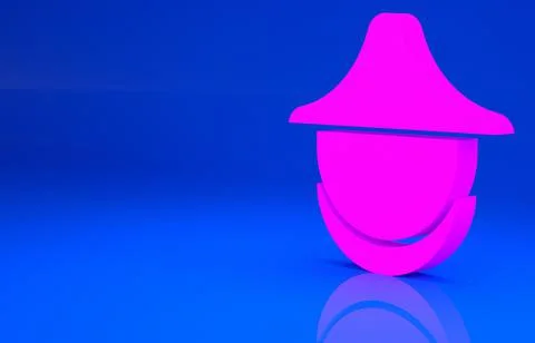 Pink Beekeeper with protect hat icon isolated on blue background. Special pro Illustrazione stock