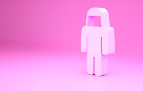 Pink Beekeeper with protect hat icon isolated on pink background. Special Illustrazione stock