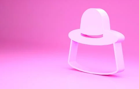 Pink Beekeeper with protect hat icon isolated on pink background. Special Illustrazione stock