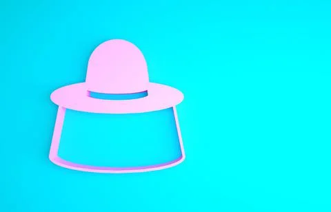 Pink Beekeeper with protect hat icon isolated on blue background. Special Illustrazione stock