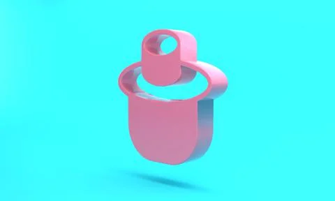 Pink Beekeeper with protect hat icon isolated on turquoise blue background. S Illustrazione stock